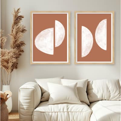 "Balance and Simplicity" Set of Two Framed Textured Wall Art - Multi-Color