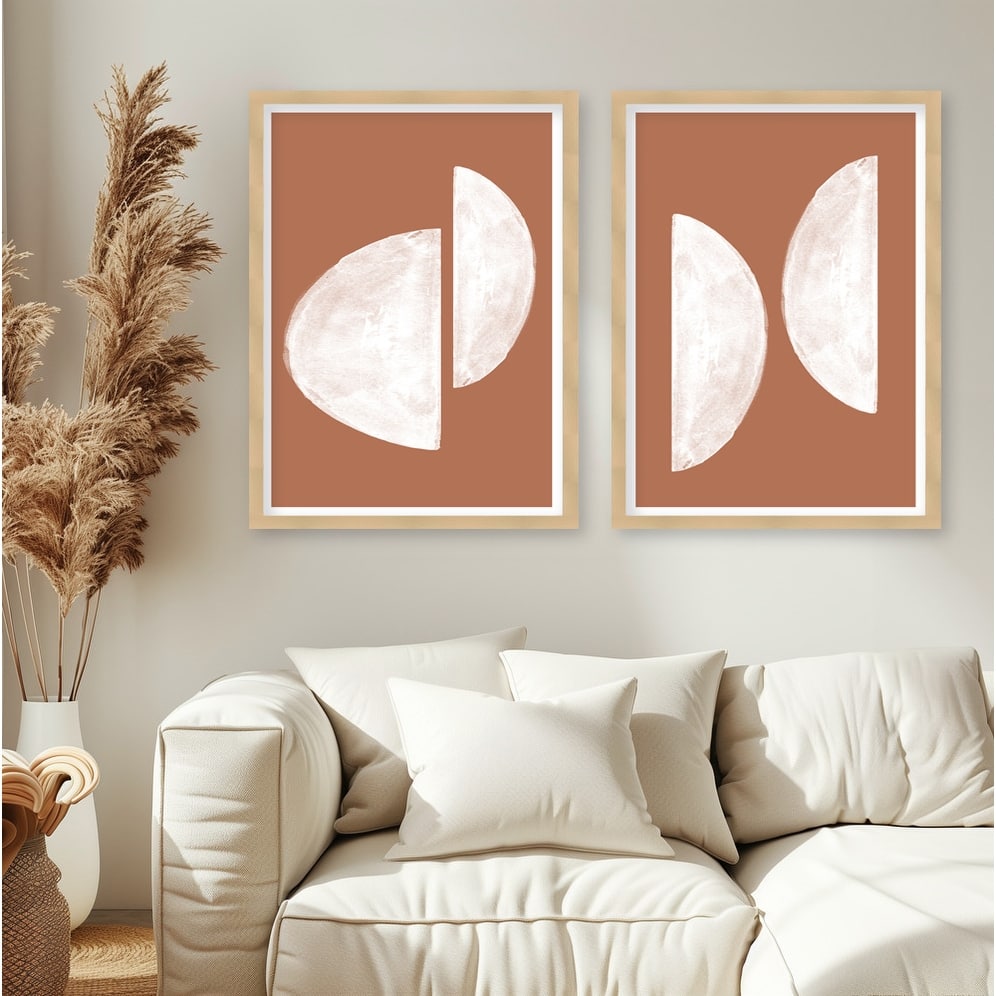 "Balance and Simplicity" Set of Two Framed Textured Wall Art - Multi-Color