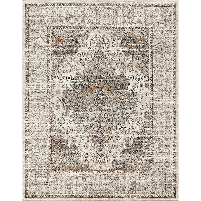 Traditional Cream/Beige Oriental Area Rug