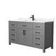 preview thumbnail 17 of 44, Beckett 60 Inch Single Vanity, Cultured Marble Top Dark Gray, Black Trim, Carrara Cultured Marble Top