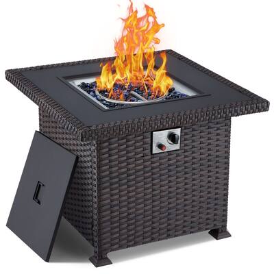 32 in 50,000 BTU Outdoor Square Propane Gas Fire Pit Table
