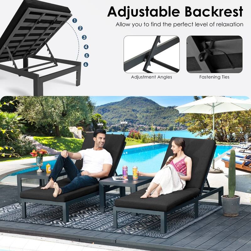 FINCATI Aluminum Outdoor Patio Furniture Conversation Sectional Sofa Set