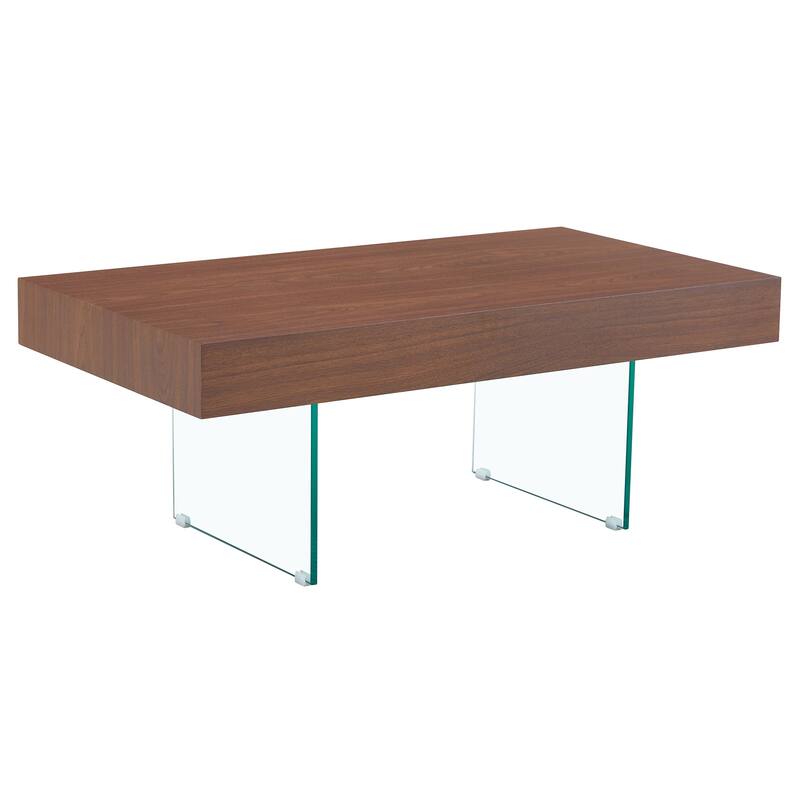 Colored Mdf Coffee Table - Tempered Glass Legs.Density Board Sticker,Reinforced Glass Legs