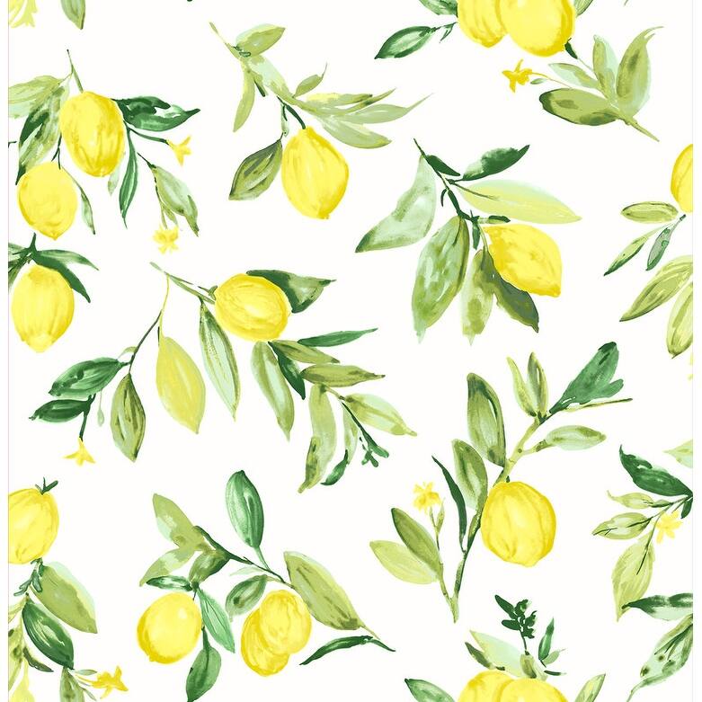 Brewster Limon Chartreuse Fruit Wallpaper - 20.5in x 396in x 0.025in