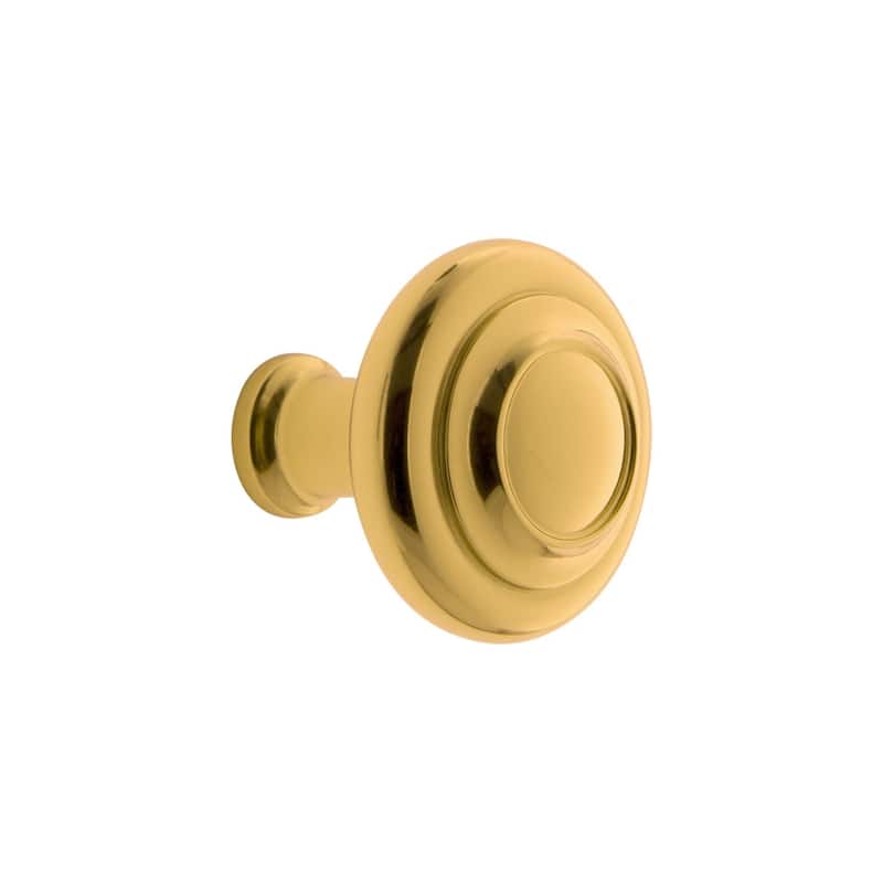 Grandeur CIRC-BRASS-KNOB Circulaire 1-3/8” Solid Metal Stepped - Lifetime Brass