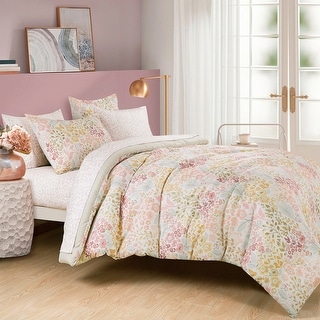 7 pieces floral bed in a bag comforter set