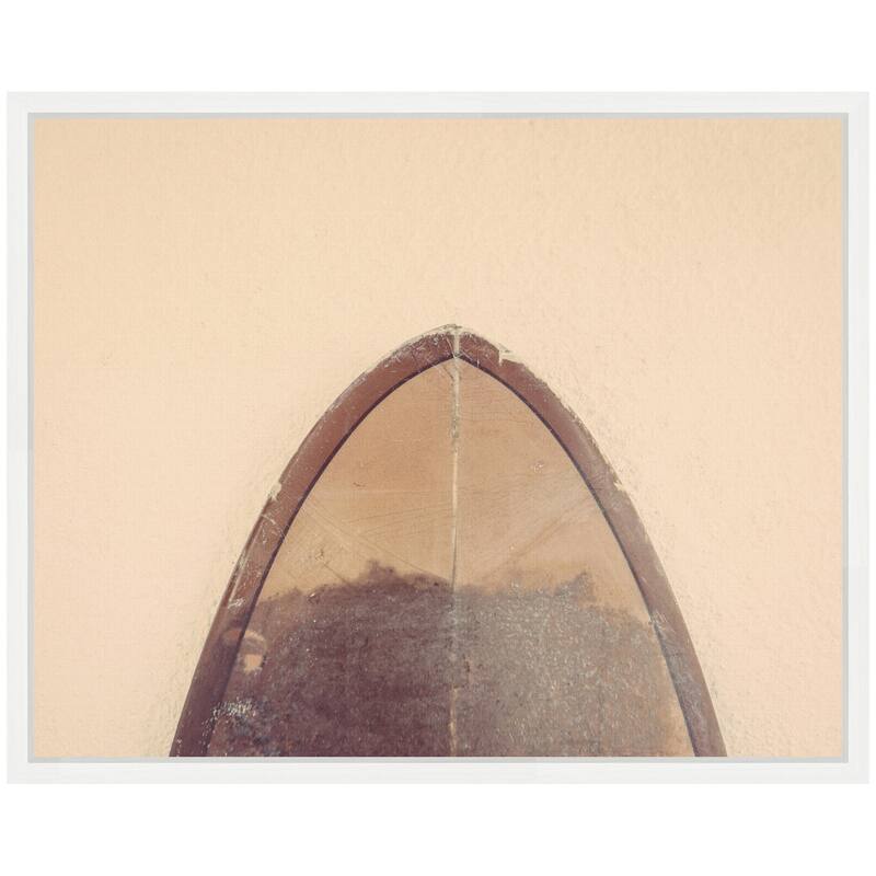 Kate and Laurel Sylvie Abstract Minimalist Coastal Retro Surfboard Framed Canvas by Saint and Sailor Studios