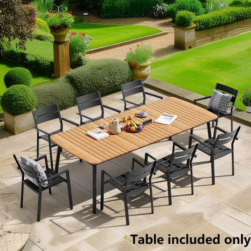 Pellebant Patio Dining Table Rectangular Aluminum Outdoor Table