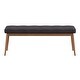 preview thumbnail 12 of 25, Sasha Oak Angled Leg Linen Dining Bench iNSPIRE Q Modern