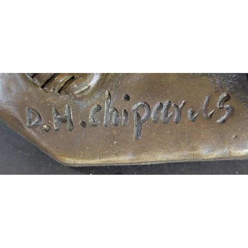 Bronze Marble Statue Dancer Vintage Theatre Signed Chiparus Drama Opera Sculpture