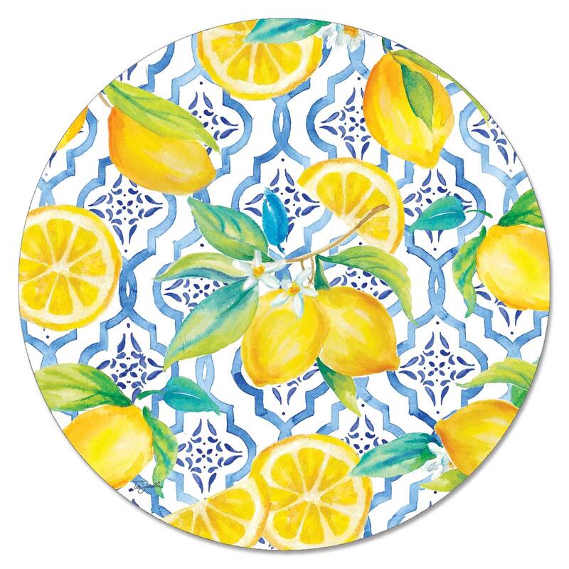 Glass Lazy Susan - Lovely Lemons - 13x.047
