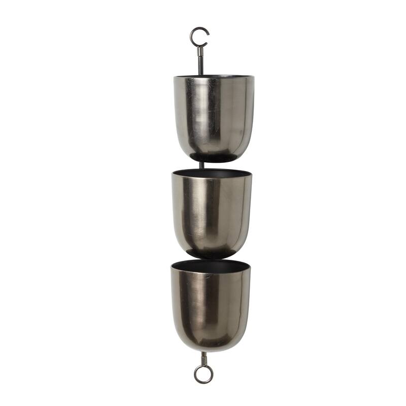 Metal Indoor Outdoor Layered Indoor Outdoor Wall Planter - Gold, Silver, Black, White - Roche River Decor