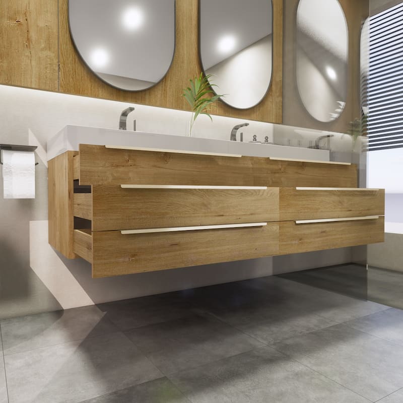 Noble 60" Free-standing Vanity with Reinforced Acrylic Double Sink