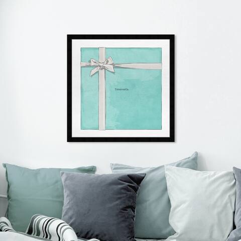 Oliver Gal 'Jewelry Gift Box' Fashion and Glam Wall Art Framed Print Jewelry - Blue, White