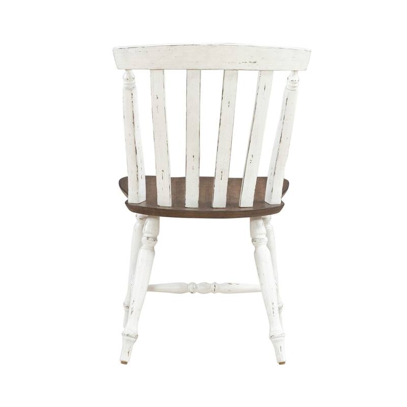 Al Fresco White Oak Slat Back Side Chairs for Dining Room Set of 2 - Width 19" x Depth 19" x Height 35"