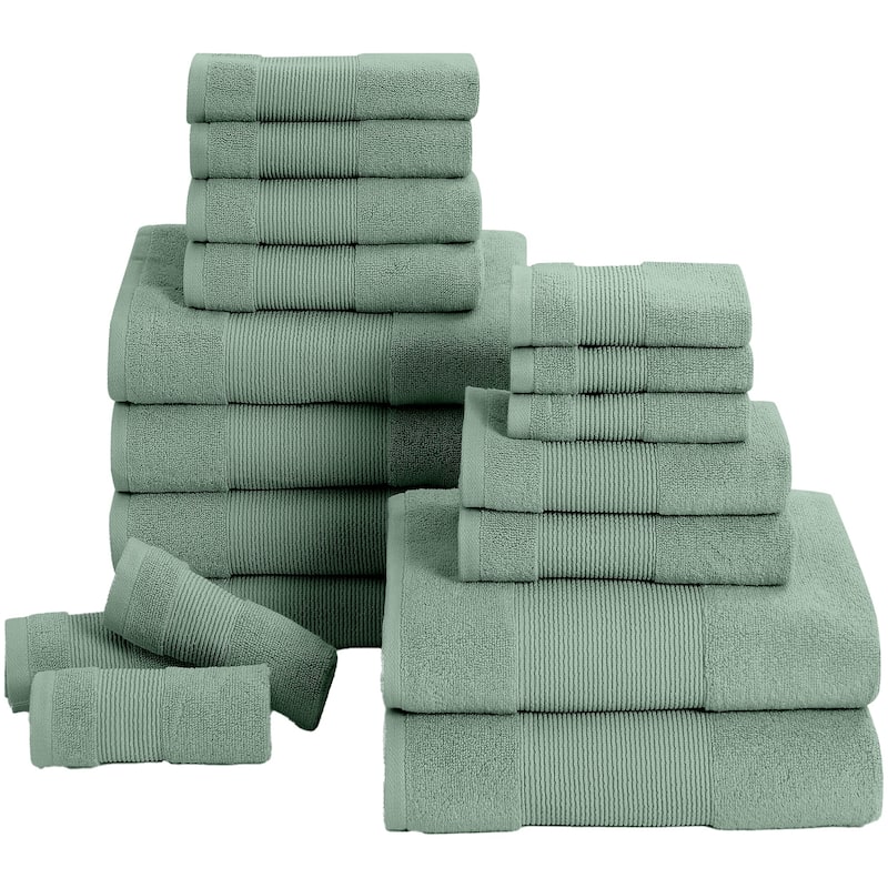 Modern Threads Air Cloud 18-Piece Bath Towel Set - Eucalyptus