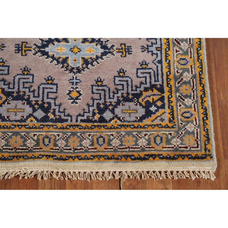 Geometric Viss Indian Accent Rug Handmade Foyer Wool Carpet - 3'0"x 5'3"
