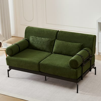 59 Inch Sofa Couch 2-Seater Sofa with Flexible USB Ports