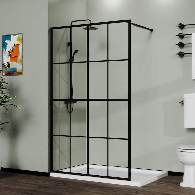 46" X 72" Shower Screen Walk-in Wet-room Black