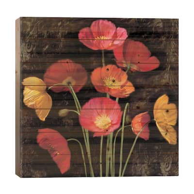 Poppy Bouquet I Print On Wood by John Seba - Multi-Color