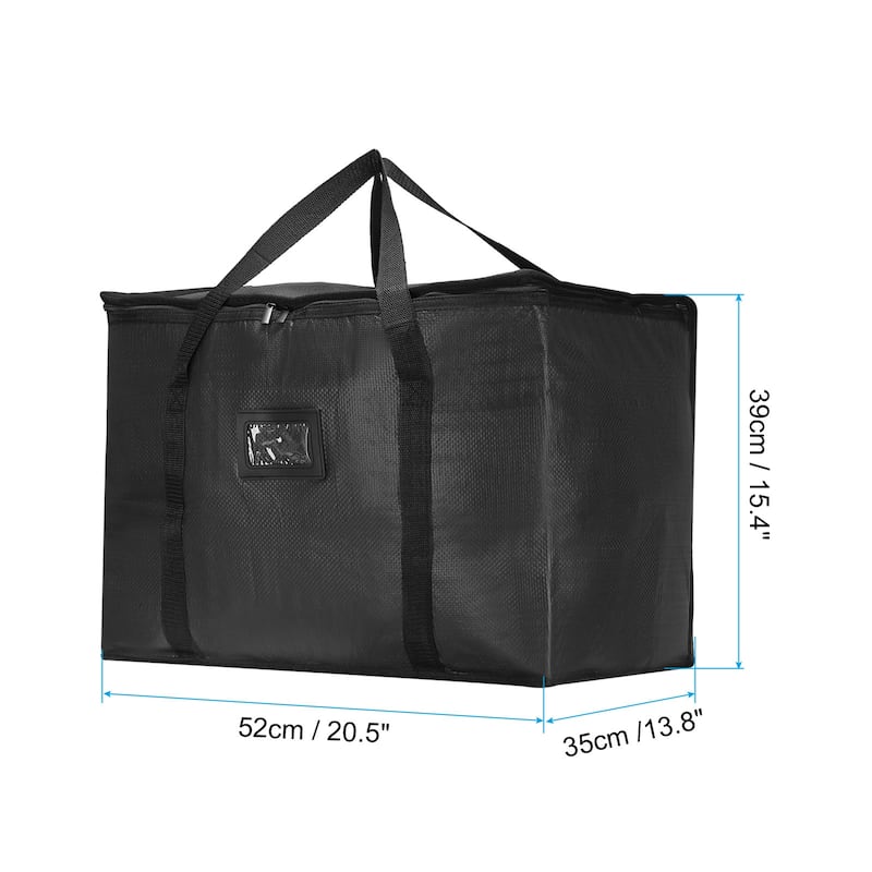 20.5"x13.8"x15.4" Insulated Reusable Grocery Bag Food Delivery Tote Bag, Black - Black