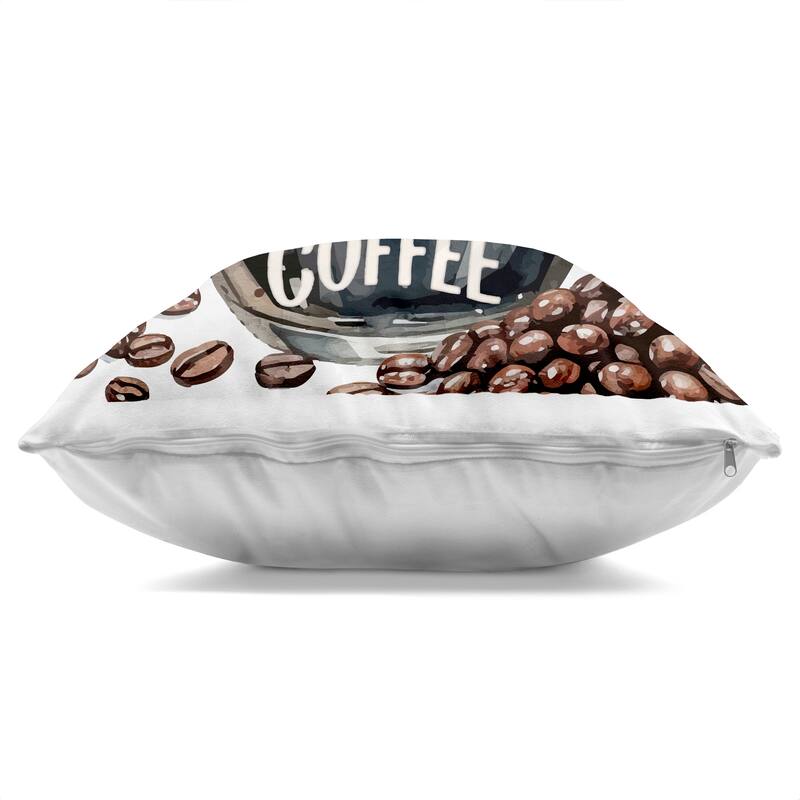 Stupell Life Begins After Coffee Decorative Printed Throw Pillow Design by Kim Allen