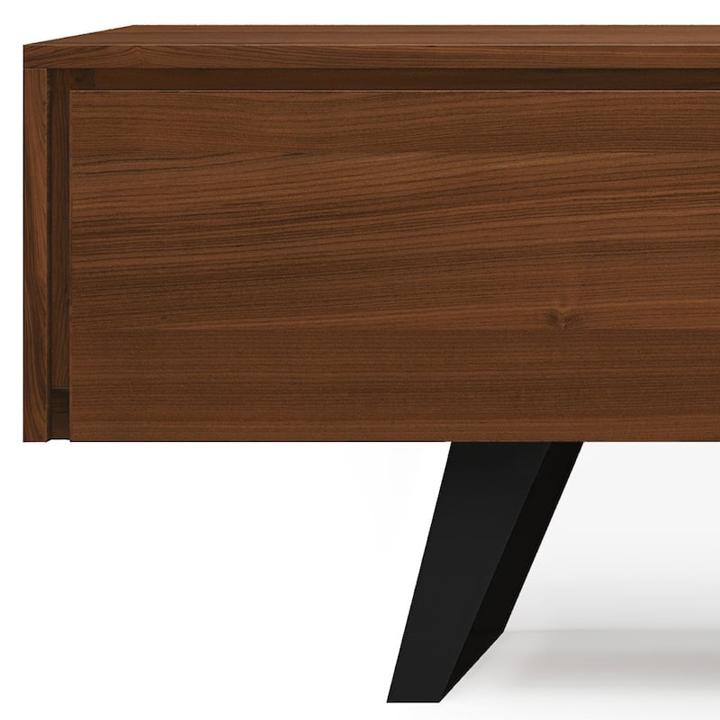 WYNDENHALL Mitchell SOLID WOOD 72 inch Wide Modern Industrial TV Media Stand For TVs up to 80 inches