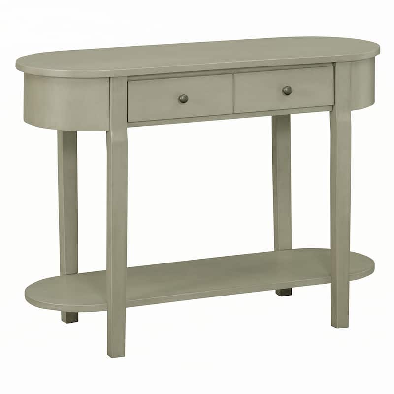 Retro Console Table with Curved Design,Grey