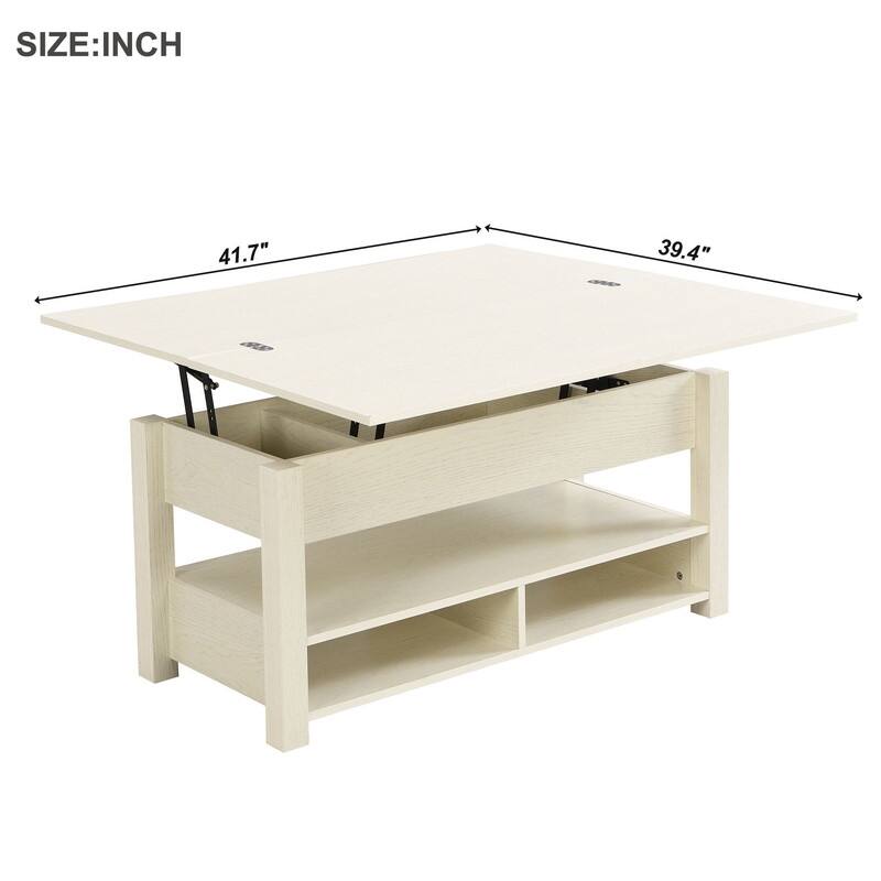 Living Room Wood Coffee Table with Lift Top,Modern Cocktail Table with Storage Shelves