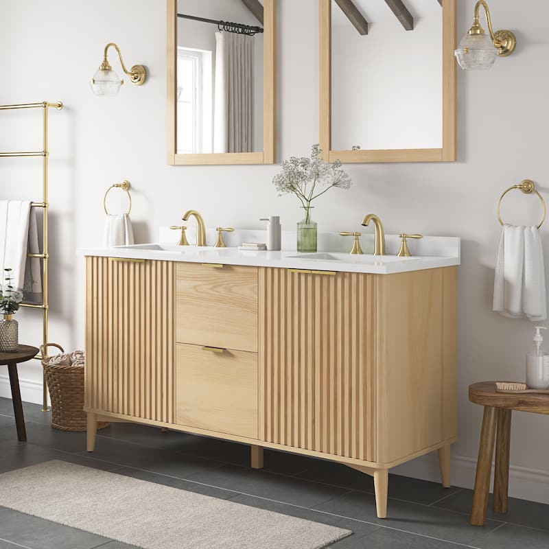 Gabi Bathroom Vanity with White Engineered Stone Top