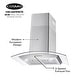 preview thumbnail 12 of 10, Cosmo 30 in. Ducted Wall Mount Range Hood in Stainless Steel with Push Button Controls, LED Lighting and Permanent Filters