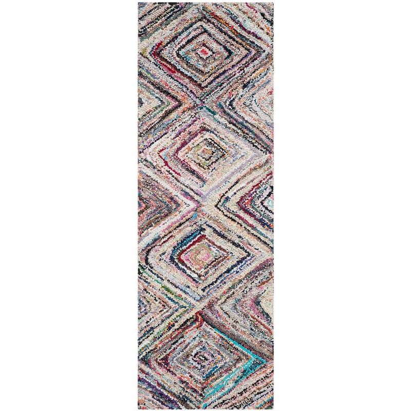 SAFAVIEH Handmade Nantucket Bengusu Contemporary Cotton Rug - 2'3" x 9' Runner - Multi