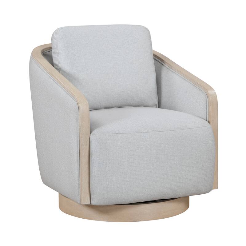 Fremont & Park Pond 29" Textured Swivel Chair - 360-Degree Metal Swivel Base - Gray