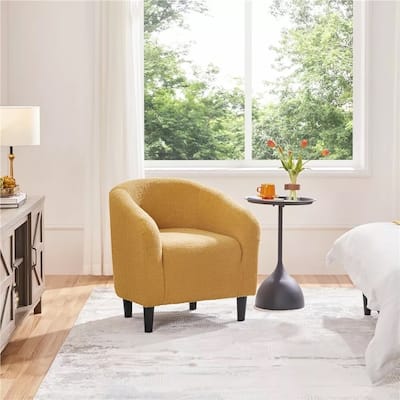 Tub Chair Armchair Boucle Club Chair Mustard Yellow - 28" x 29"