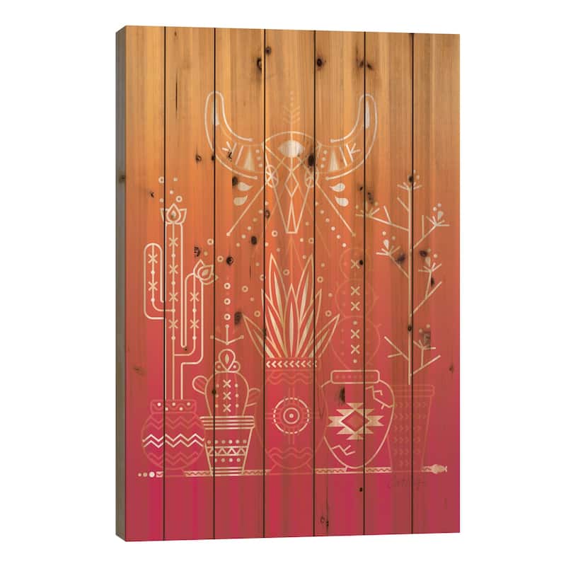 Santa Fe Garden III Print On Wood by Cat Coquillette - Multi-Color - 26x18x1.5