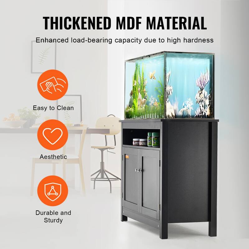 VEVOR Aquarium Stand Fish Tank Stand in MDF Turtle Tank Stand Reptile Tank Stand with Storage