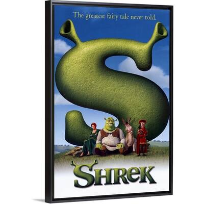 "Shrek (2001)" Black Float Frame Canvas Art