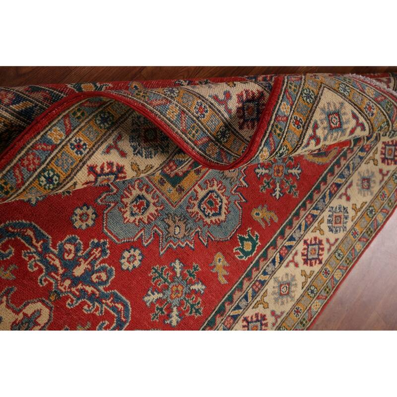 Red Traditional Kazak Oriental Area Rug Handmade Bedroom Wool Carpet - 3'11" x 6'1"