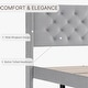 preview thumbnail 12 of 70, Spruce & Spring Eleanor Upholstered Platform Bed Frame with Vertical Stripe Headboard