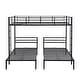 preview thumbnail 9 of 24, Full Over Twin & Twin Bunk Kids Bed with Built-in Shelf, Guardrails, and Space-Saving 3-in-1 Design for Easy Assembly, Black