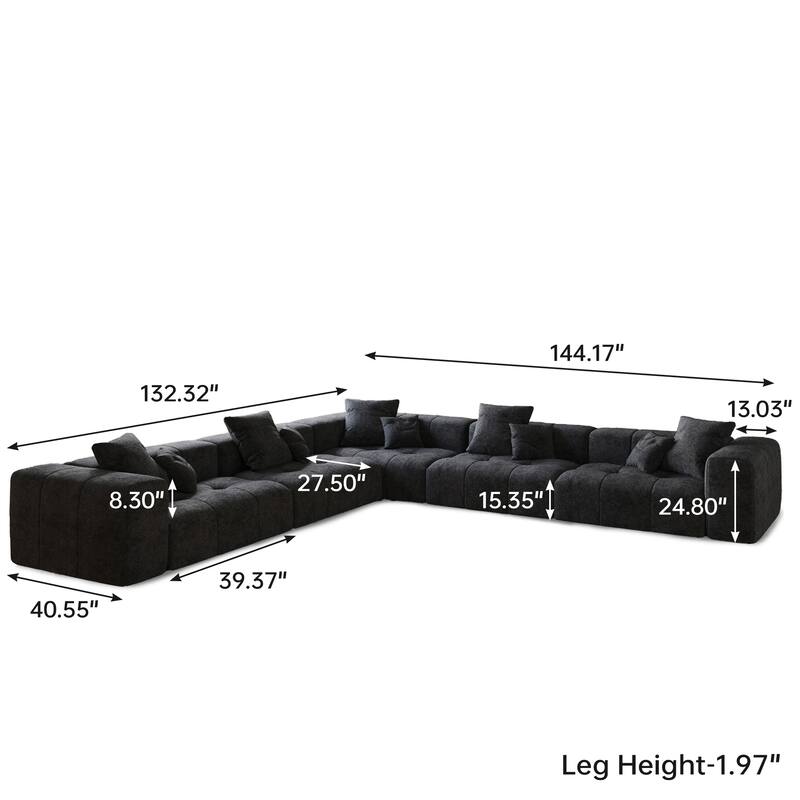 Extra Large Linen Corner Sectional Sofa Couch for Living Room Set