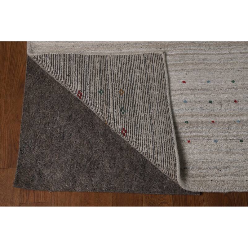 Hand Knotted Oriental 100% Wool Carpet Tribal Tribal Greys & Charcoal Gabbeh Area Rug - 10' 1'' X 8' 0''
