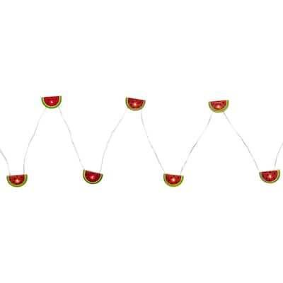 10-Count LED Watermelon Fairy Lights - Warm White - Watermelon Red