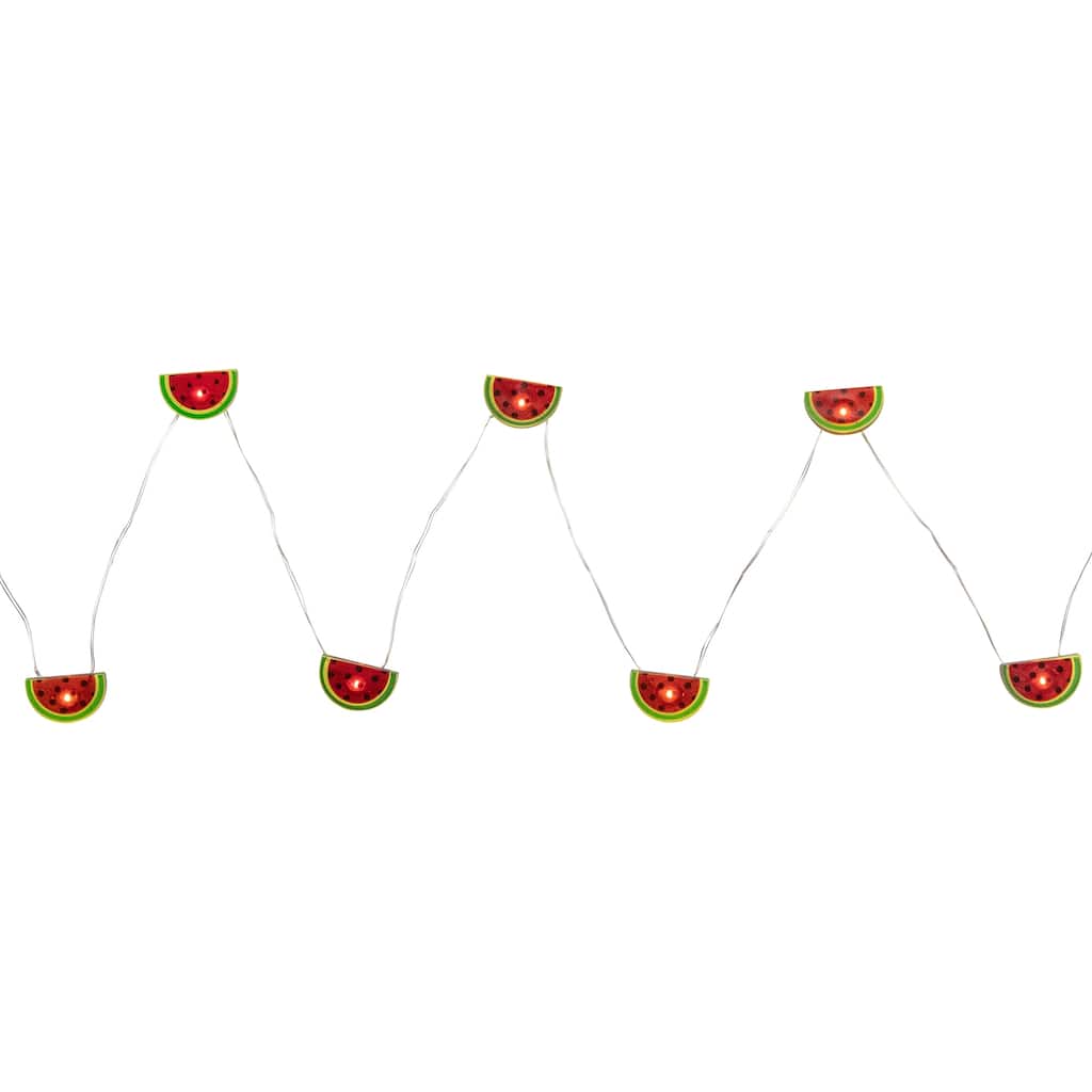 10-Count LED Watermelon Fairy Lights - Warm White - Watermelon Red