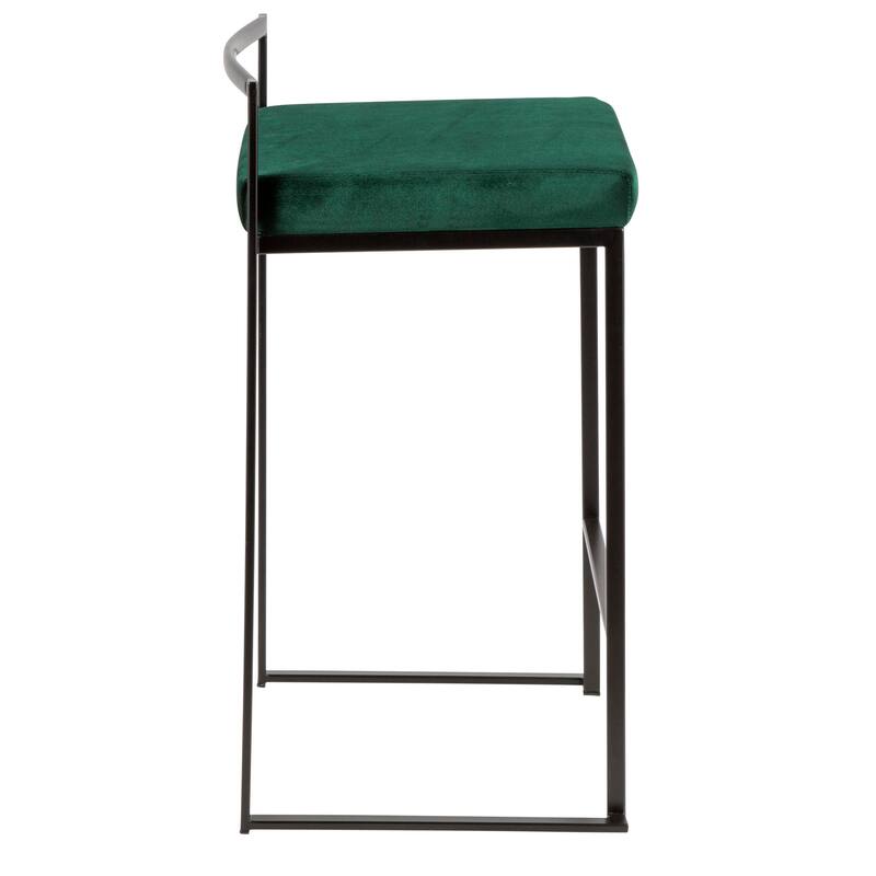Porch & Den Forrest Contemporary Black Stackable Fully Welded Counter Stool (Set of 2)