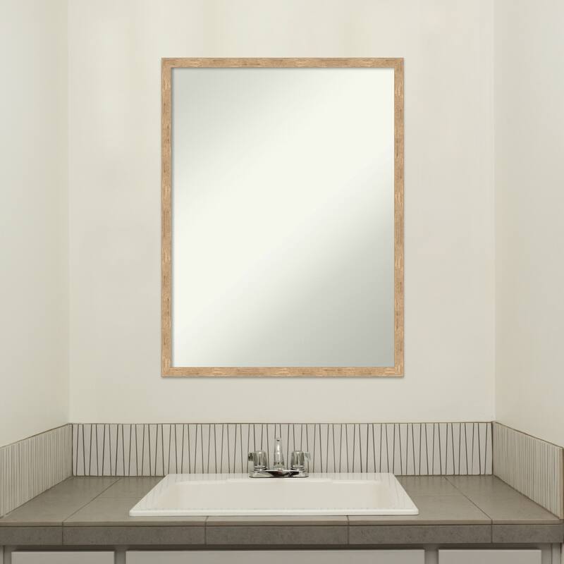 Imprint Non-Beveled Wood Framed Bathroom Vanity Wall Mirror