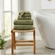 preview thumbnail 54 of 193, Linery & Co. Cotton Diamond Waffle Texture Bath Towels. 6 Piece Set - Olive