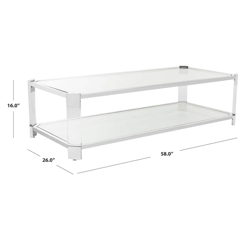 SAFAVIEH Couture Begoña Clear Glass Coffee Table - 58" W x 26" L x 16" H - 58Wx26Dx16H