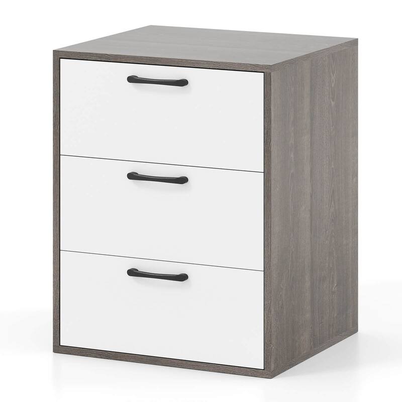 Costway 3 Drawer Dresser Chest of Drawer Storage Cabinet with Wide