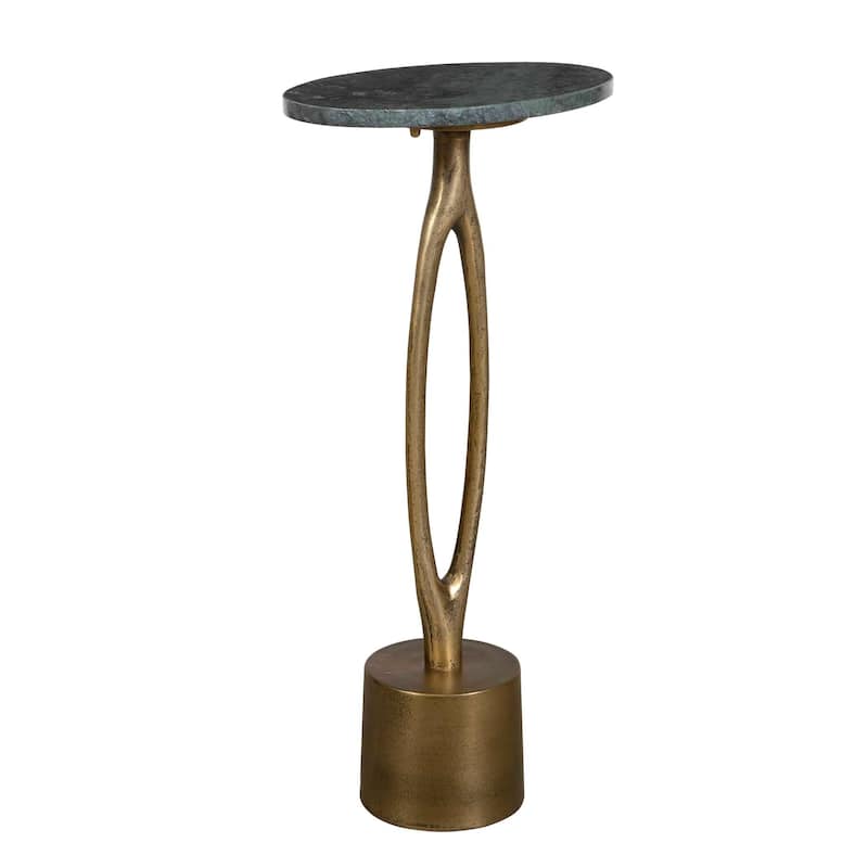 Carson Carrington Brass White Accent Table